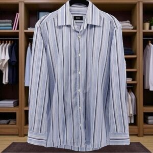 Hugo Boss Striped Career Casual Button Down Men’s 15‎ 32/33 (S)